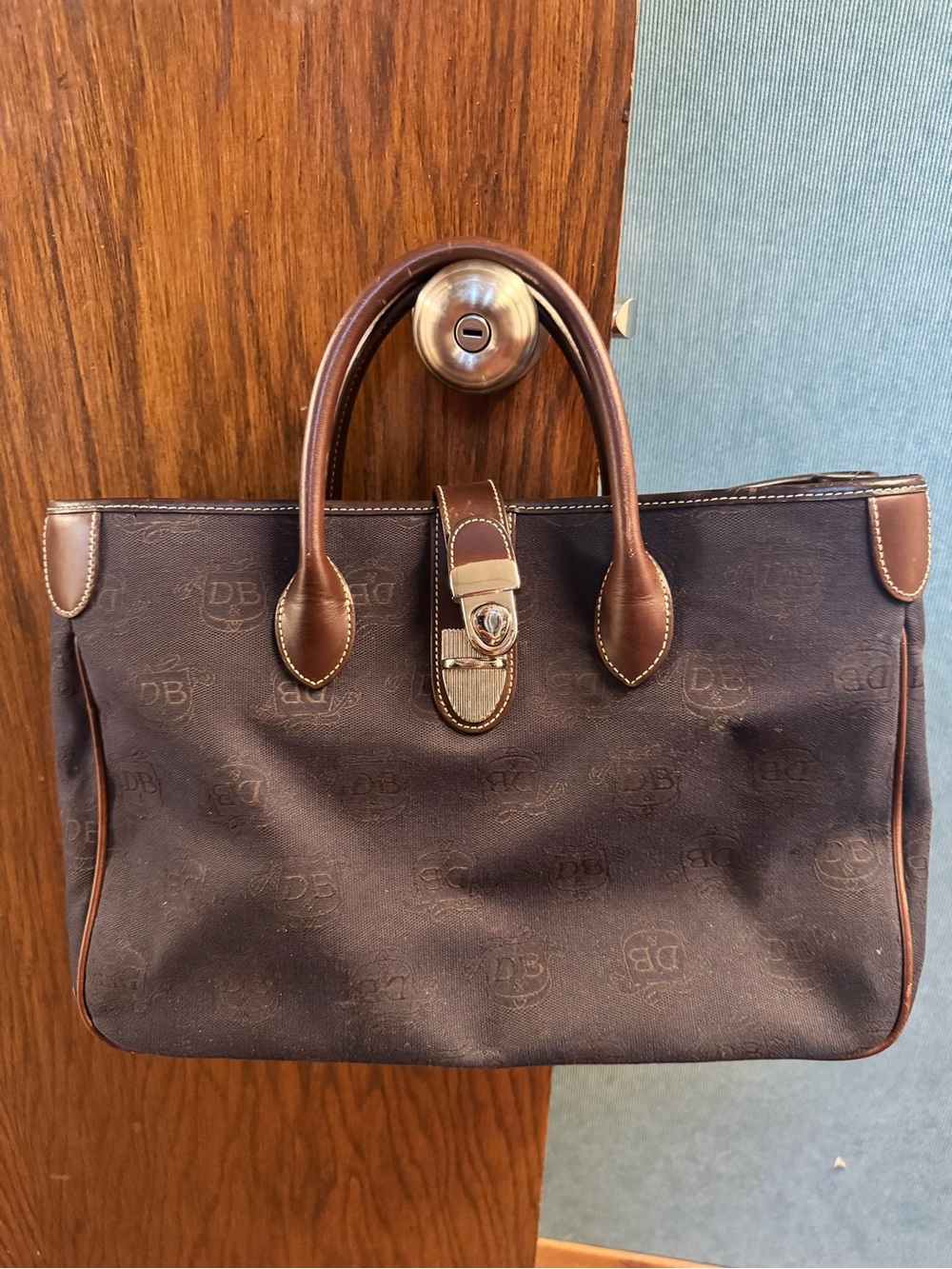 Vintage Dooney & Bourke Brown Logo Tote Bag
